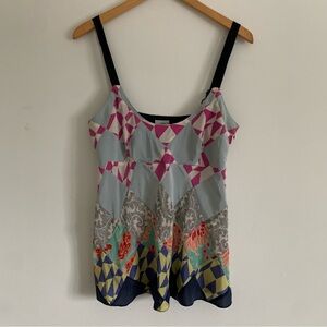 Odille Anthropologie Silk Patchwork Pattern Tank Top, 6